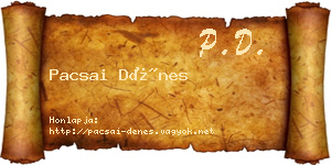 Pacsai Dénes névjegykártya