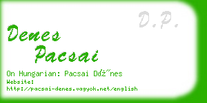 denes pacsai business card